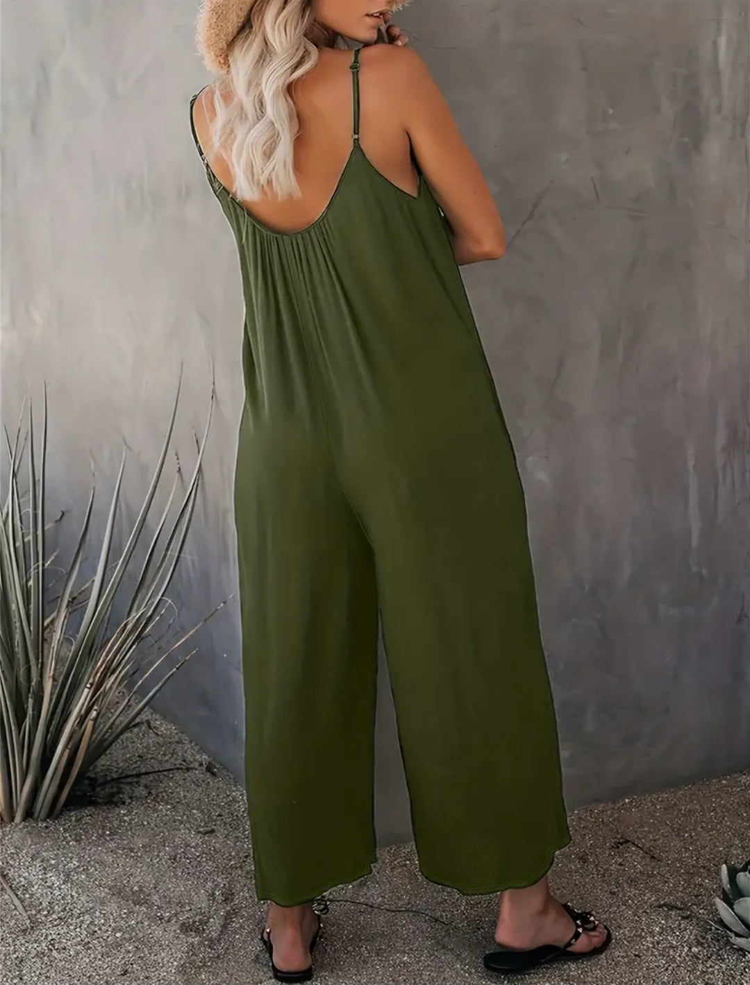 Wide Leg Jumpsuit w/Pockets