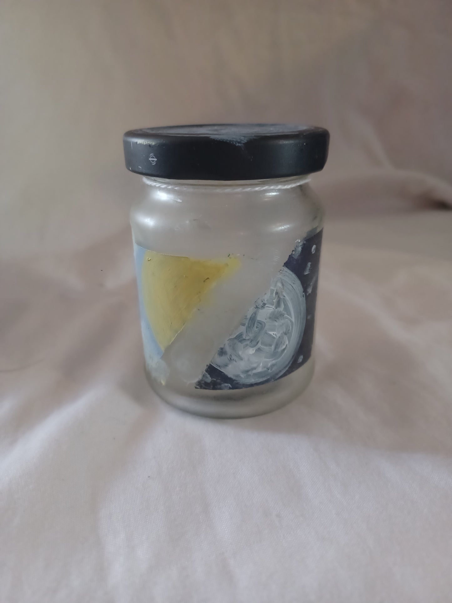 Hand painted jar w/ jar light