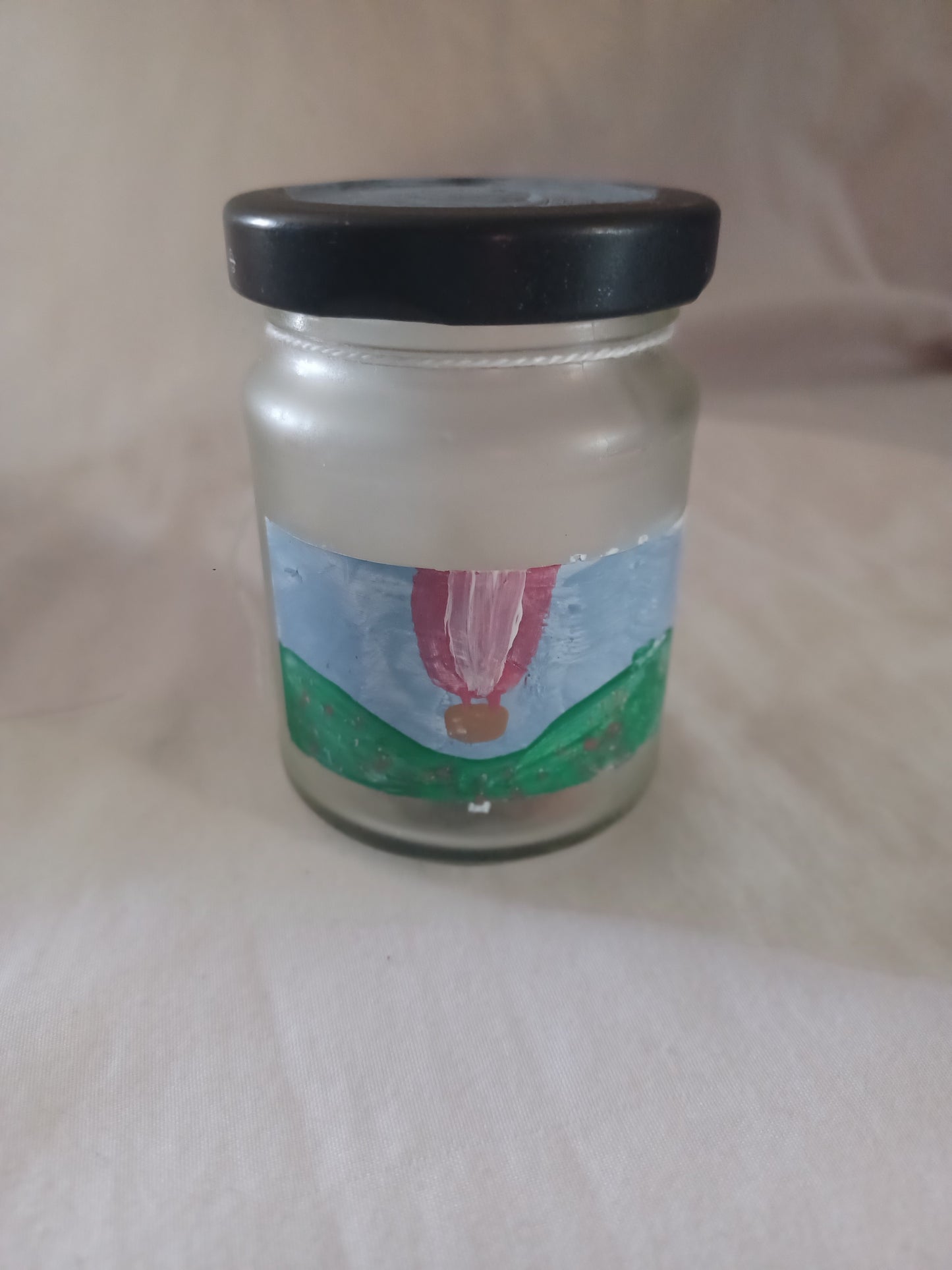 Hand painted jar w/ jar light