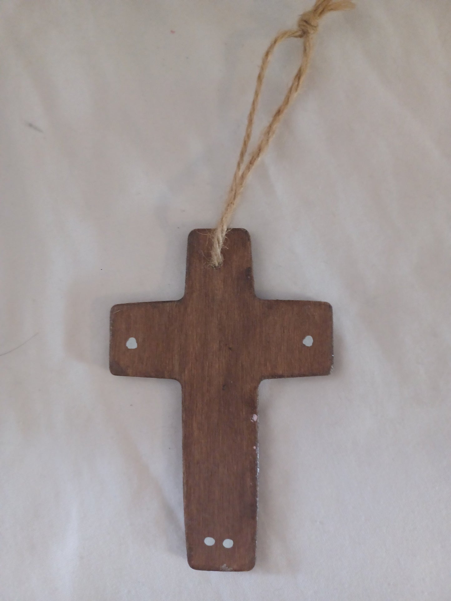 Hand painted wooden cross hanging