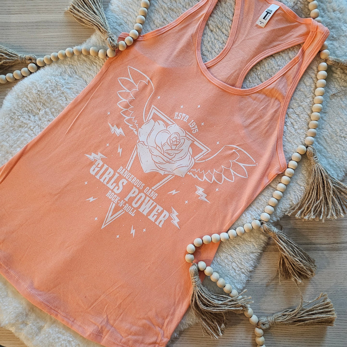 Tank Top Racerback Girls Power, light orange