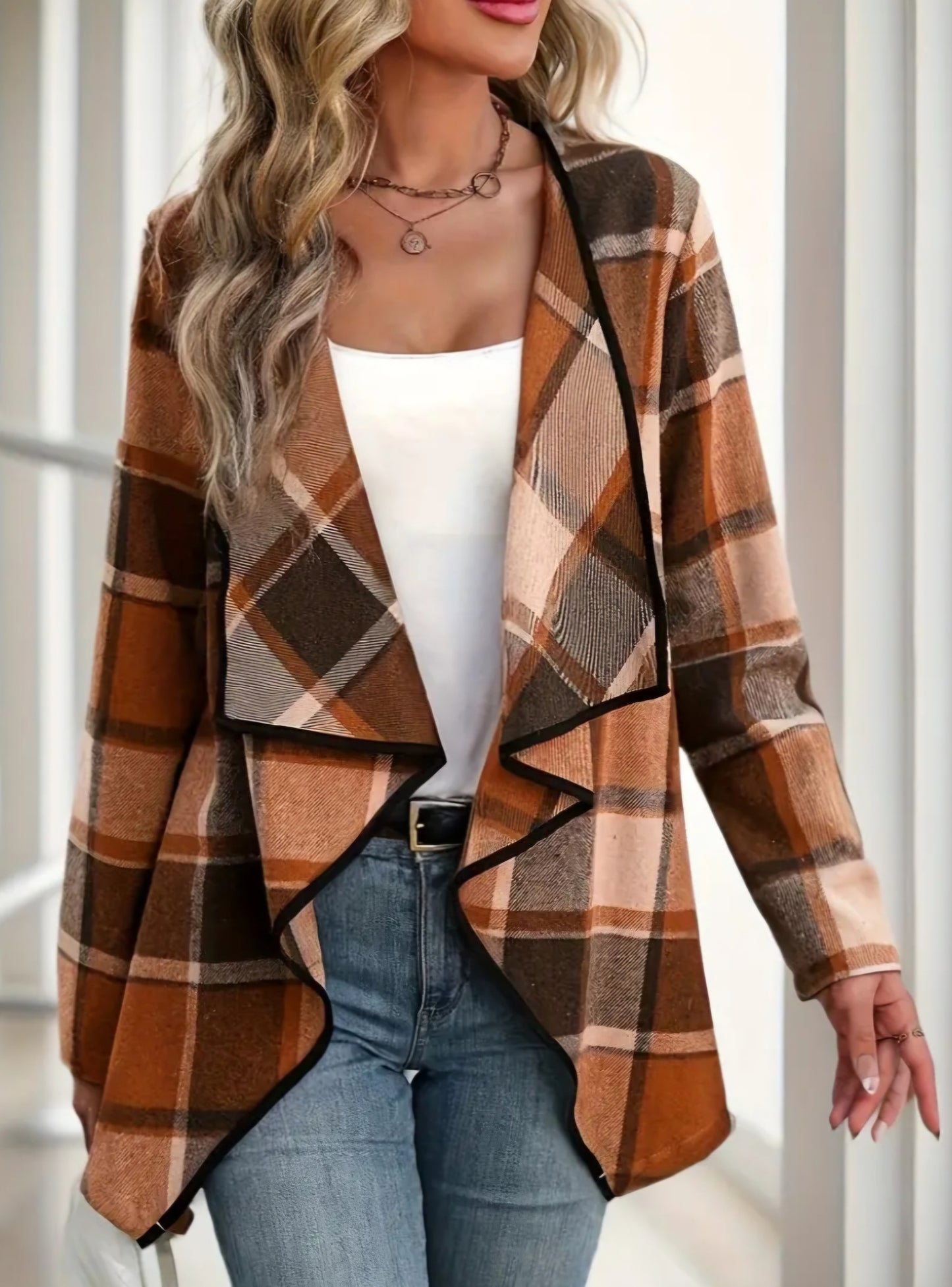 Plaid Cardigan Jacket