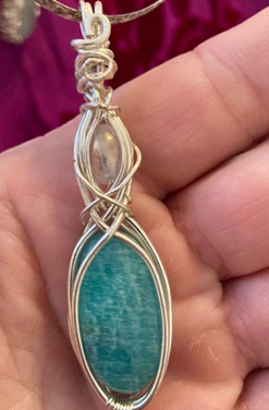 Amazonite & Aura Quartz Necklace