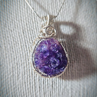 Amethyst Crystal Cluster Necklace