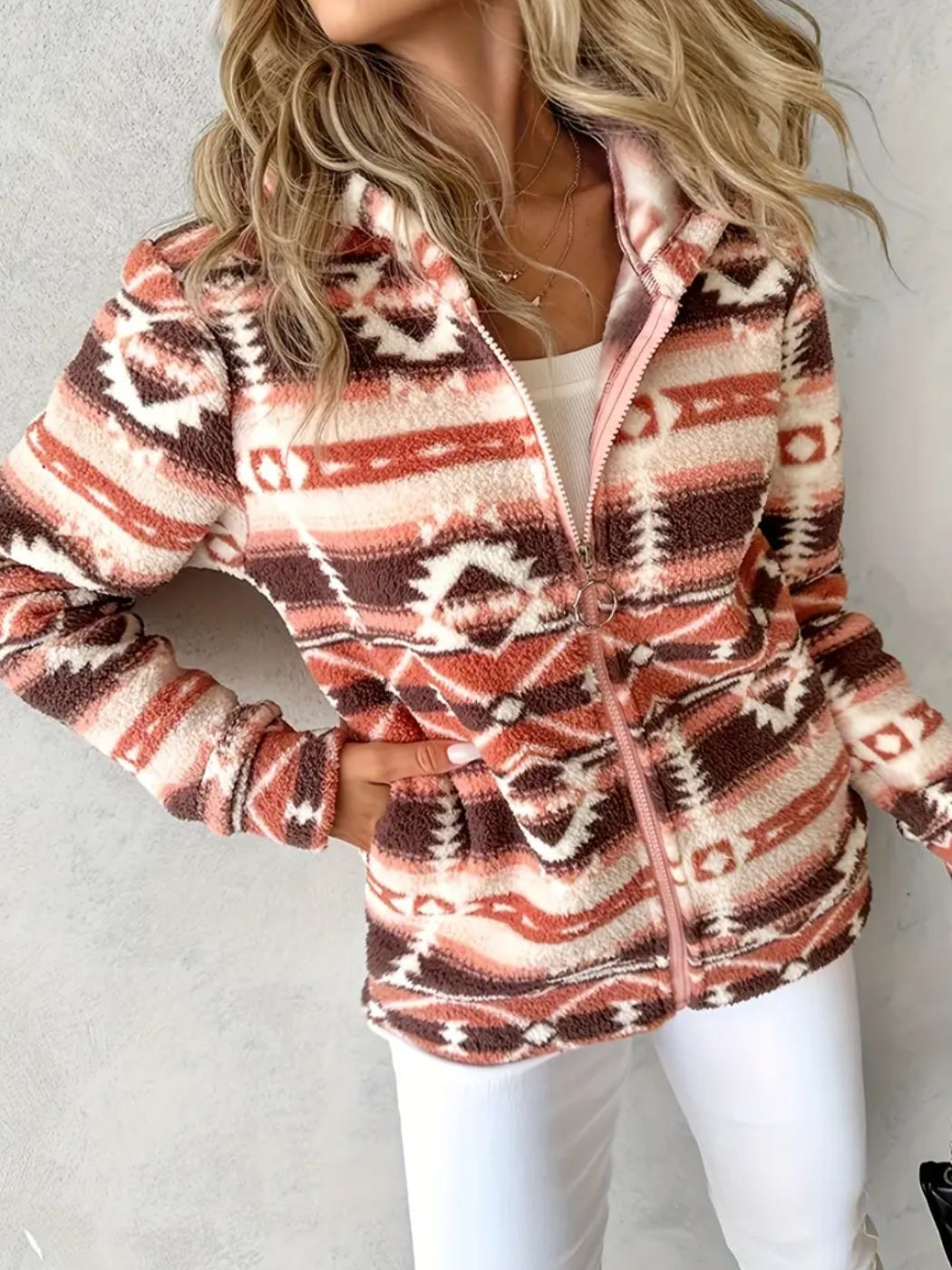 Aztec zip up jacket