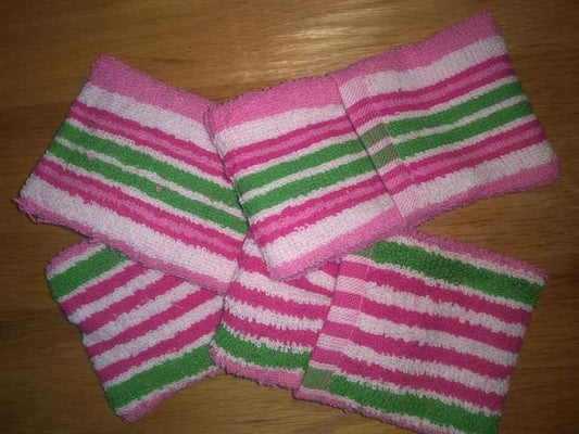 Handmade bar soap washcloth pocket, pattern varies