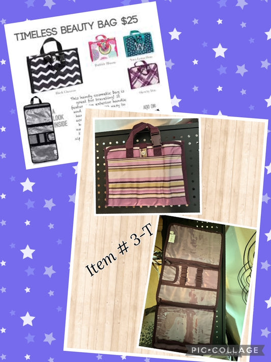 Purple Pinstripe - Timeless Beauty Bag