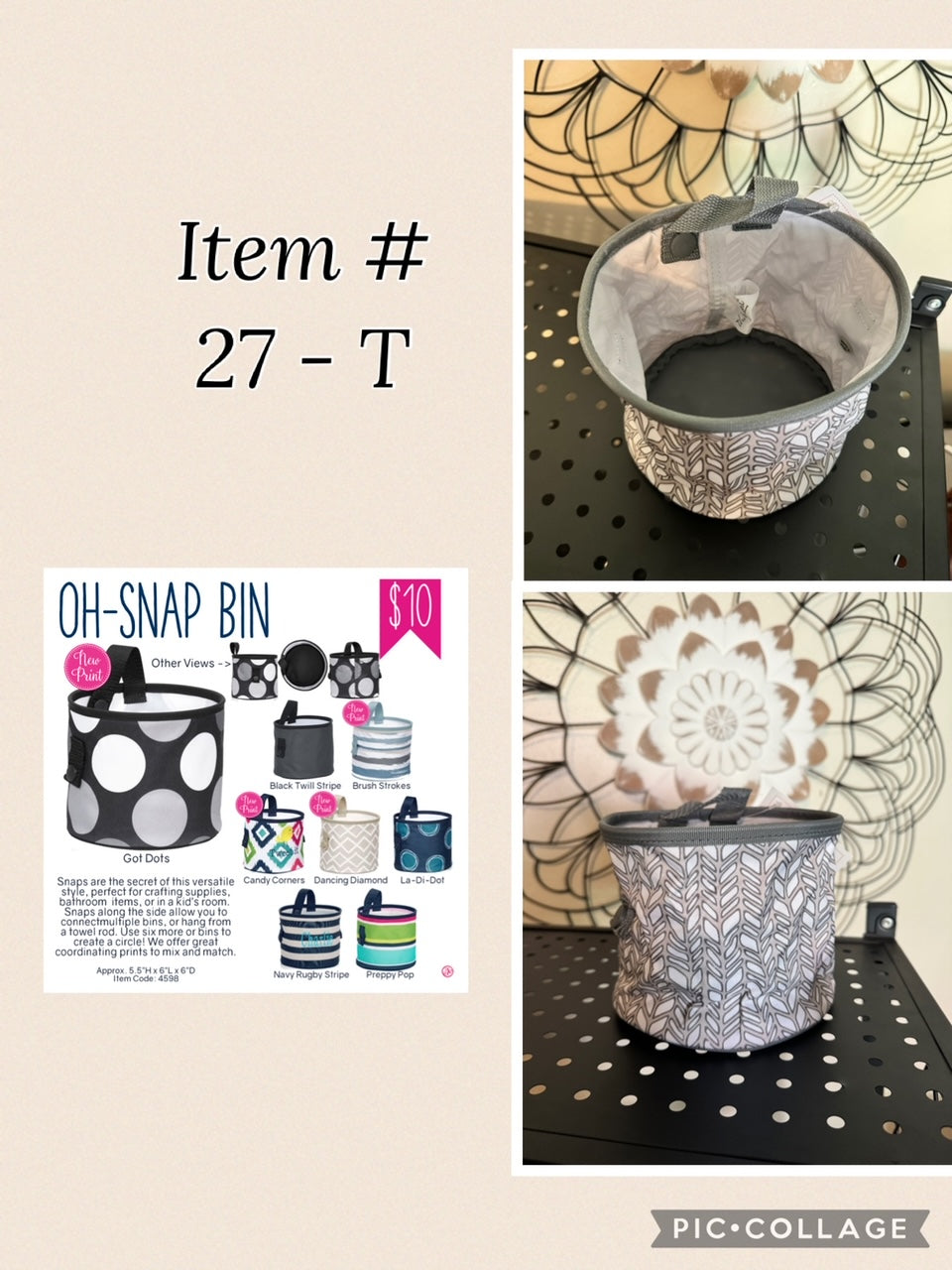 Chevron Charm - Oh-Snap Bin