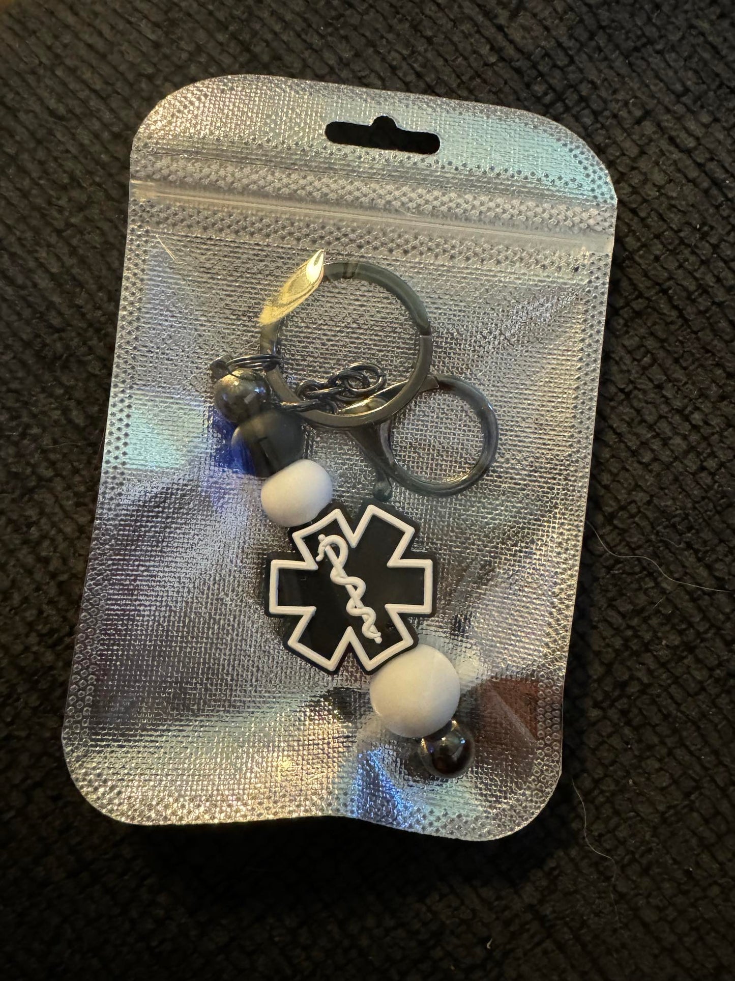 Rod of Asclepius (medical) Keychain