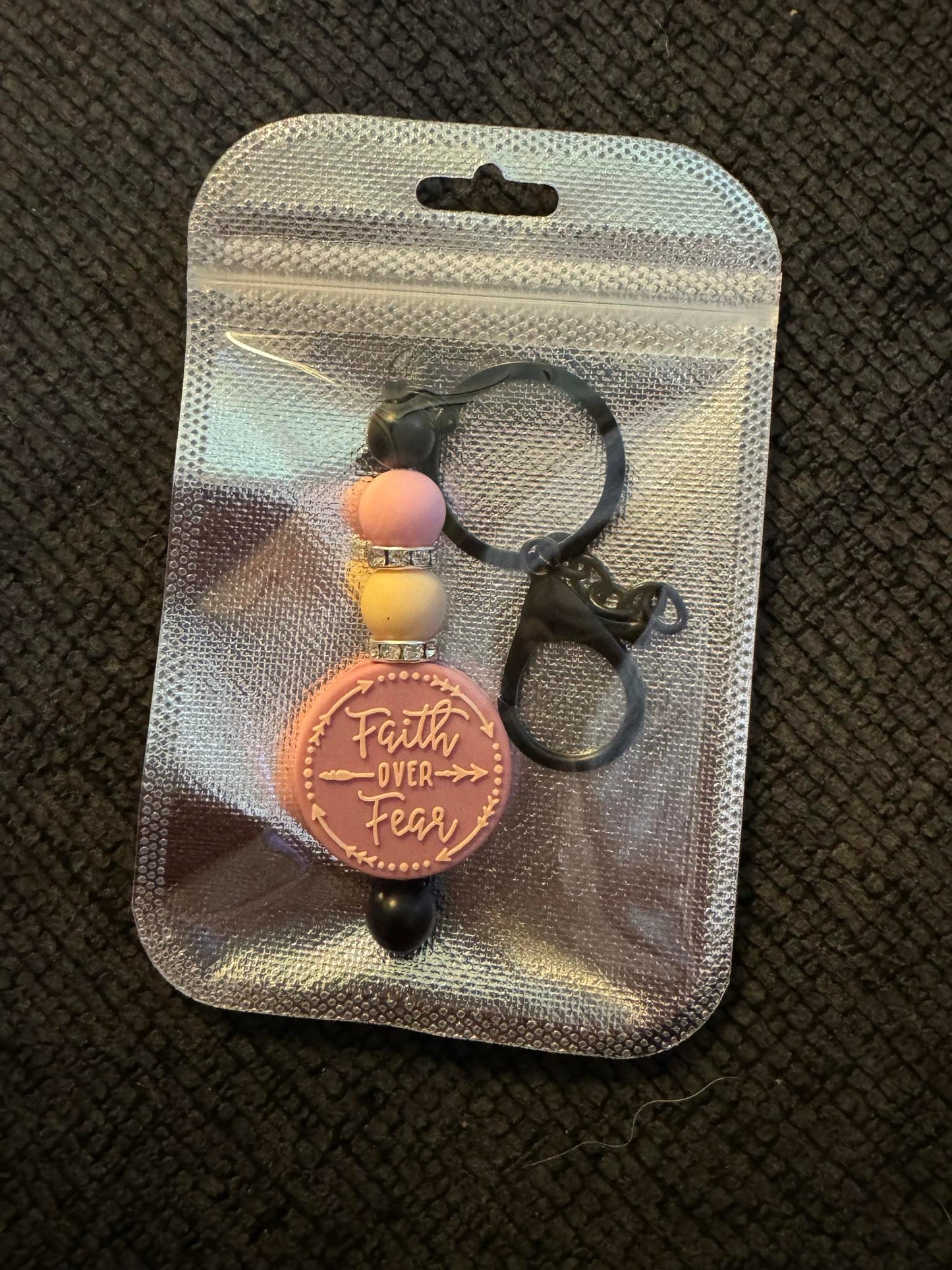 Faith over fear (pink) Keychain