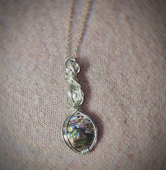 Mother of Pearl & Abalone Shell Pendant