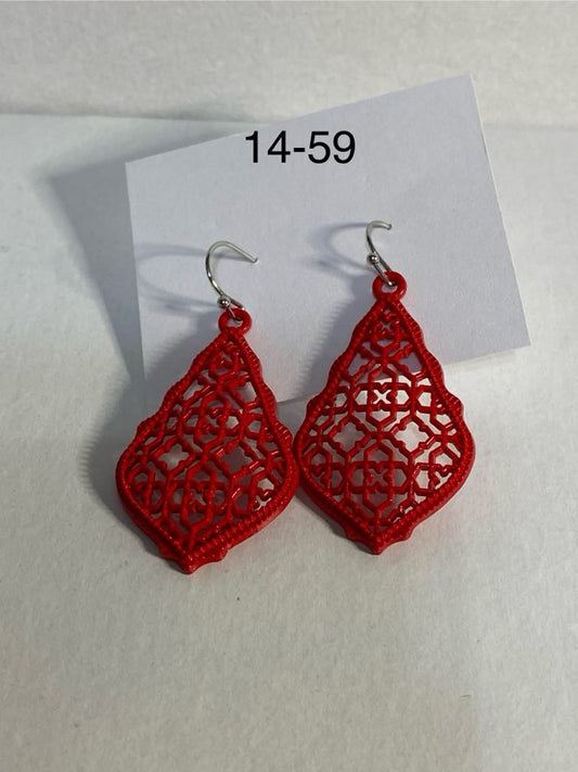 red inspired earrings