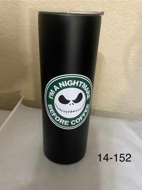 skinny tumbler nightmare before coffee