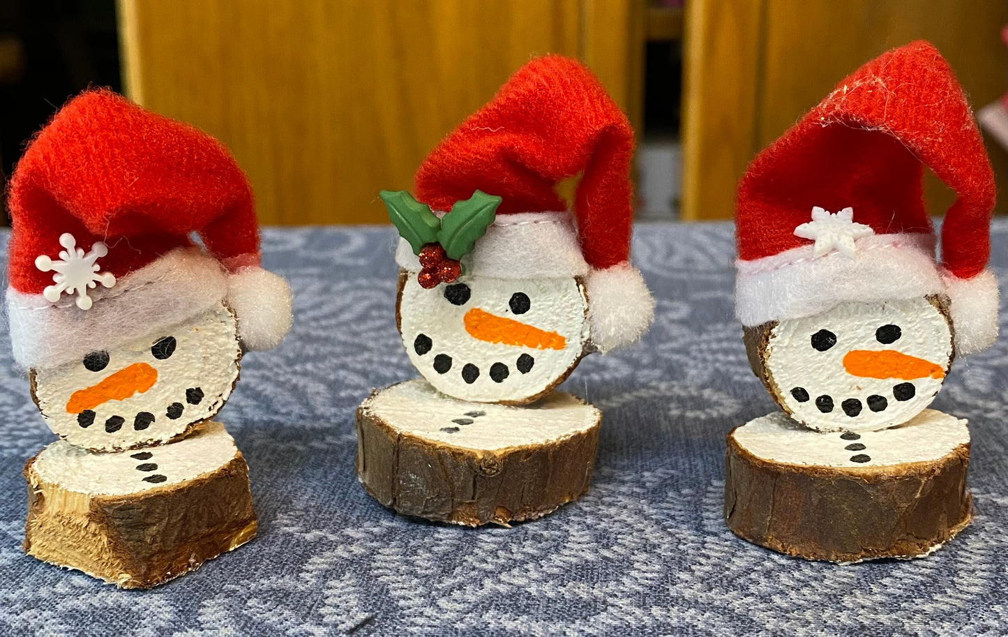 tiny 2 piece wood snowman