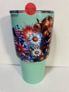 turquoise tumbler highland cow USA