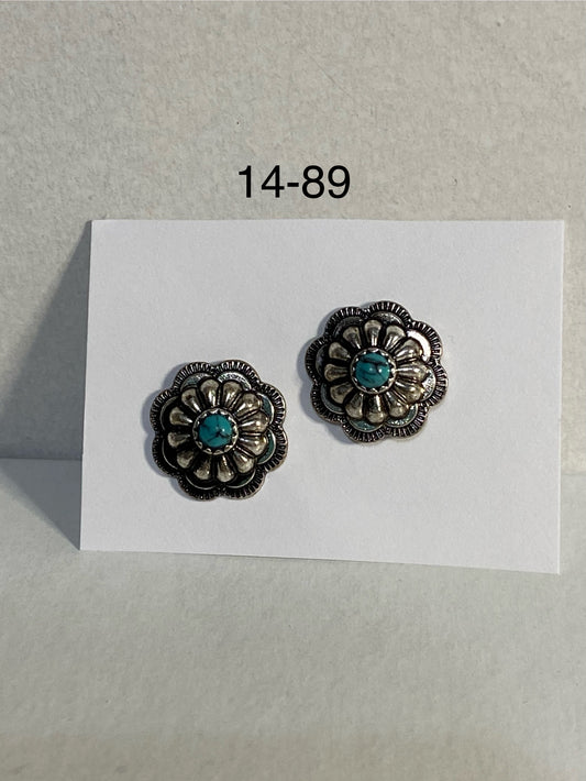 concho turquoise postback earrings