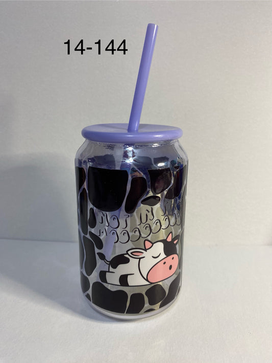 purple libby cup black print cup