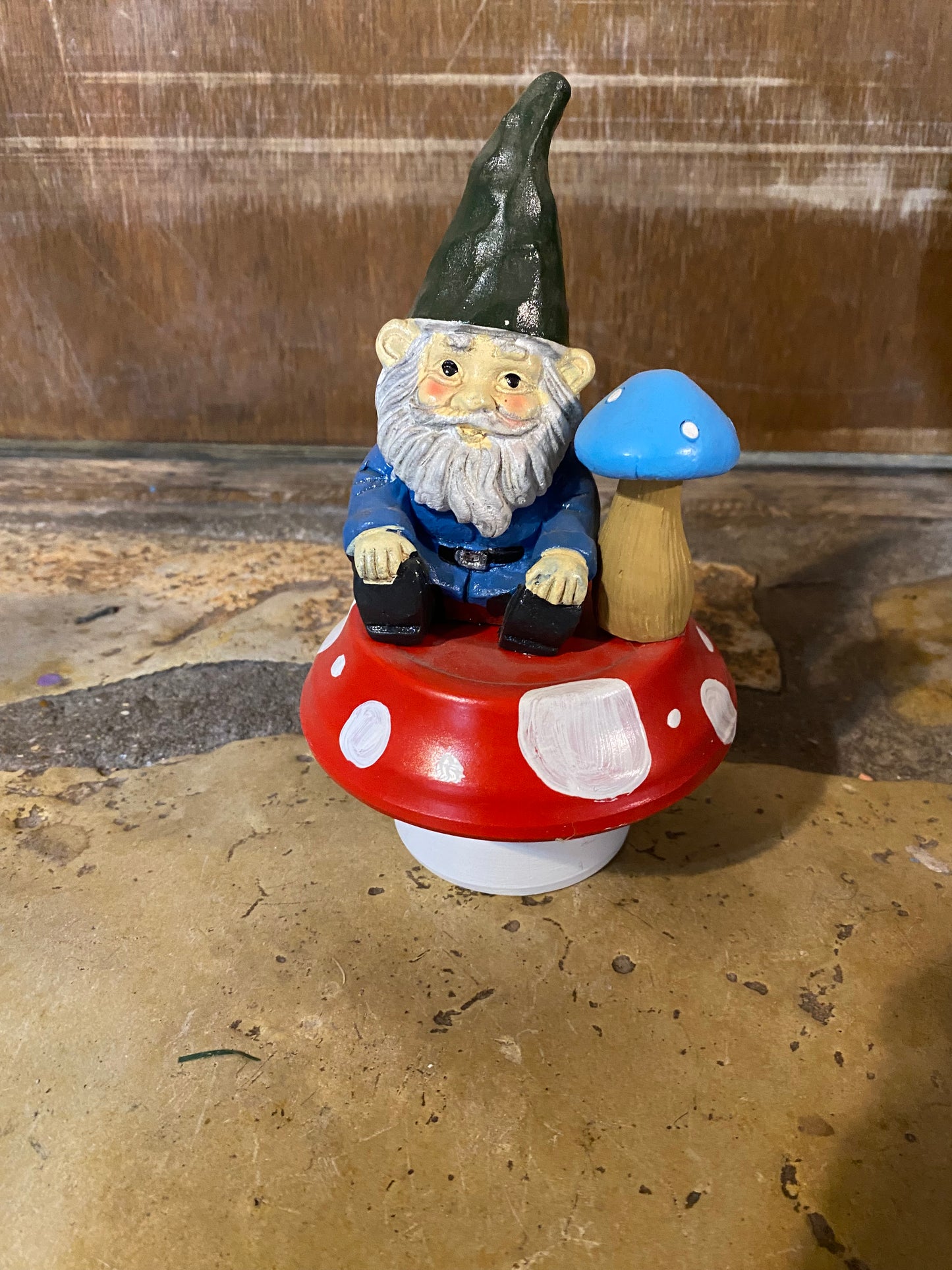 gnome on a mushroom