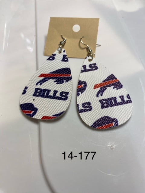 Buffalo Bills faux leather earrings