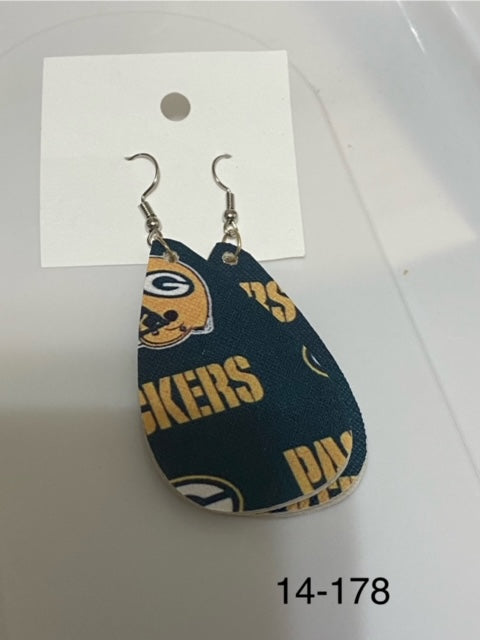 Packers faux leather earrings