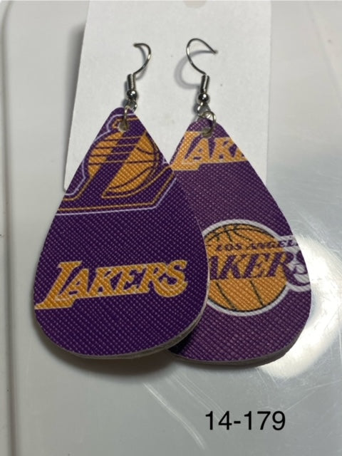 Lakers faux leather earrings