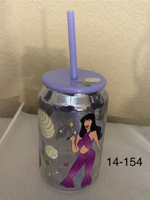 purple glass libby cup selena