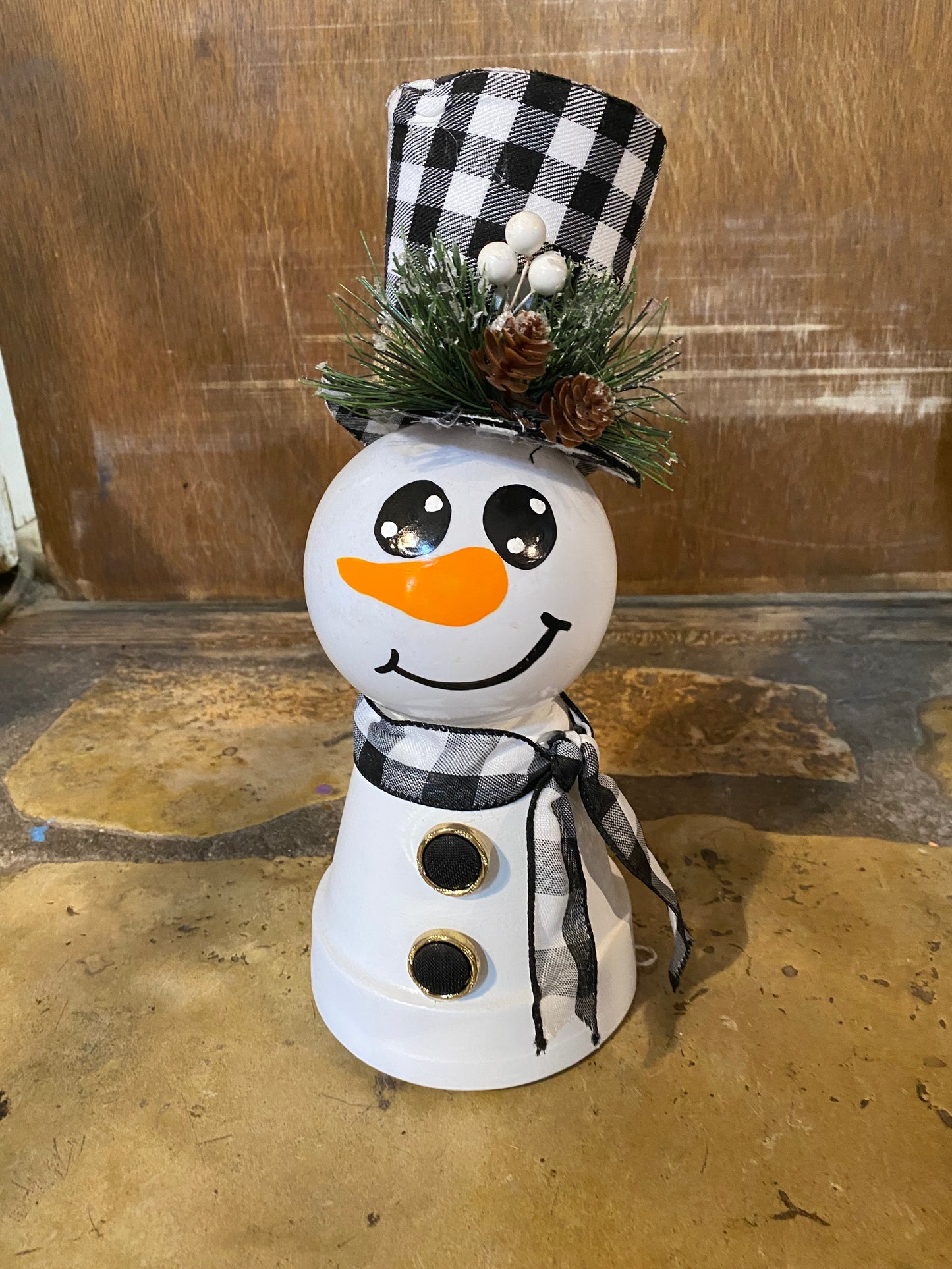 Snowman black/white top hat