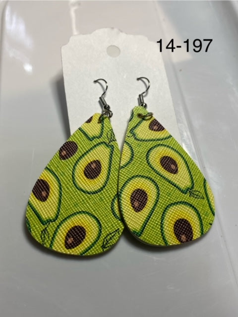 avocado faux leather earrings