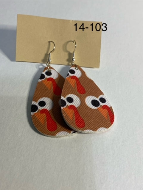 turkey faux leather earrings