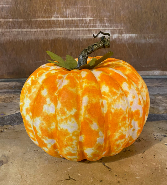 Orange,yellow fabric pumpkin