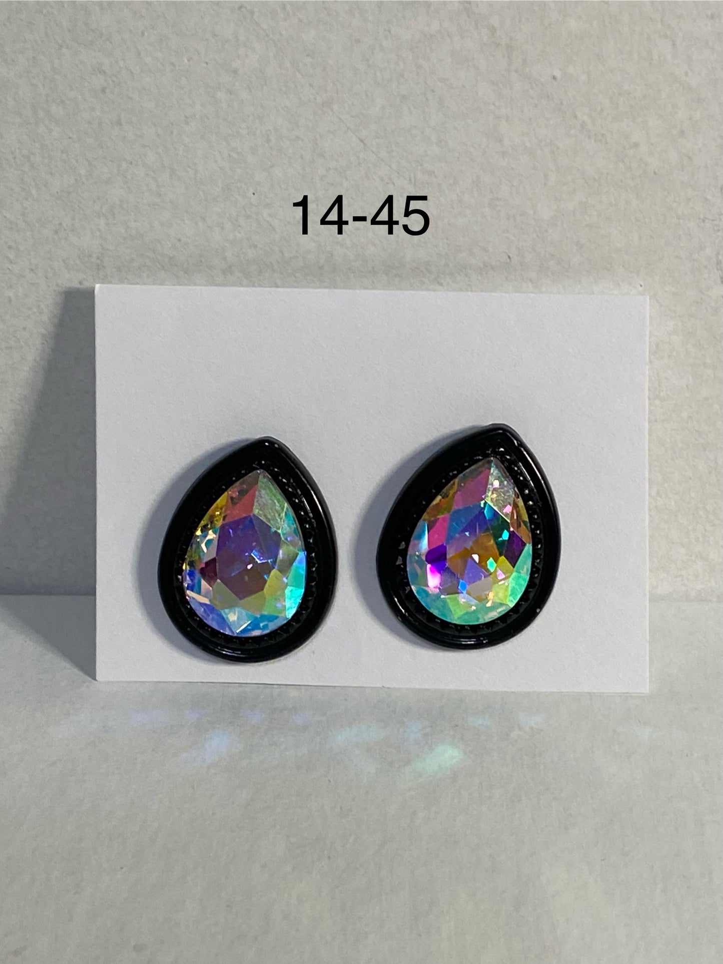 black/iridescent postback earrings