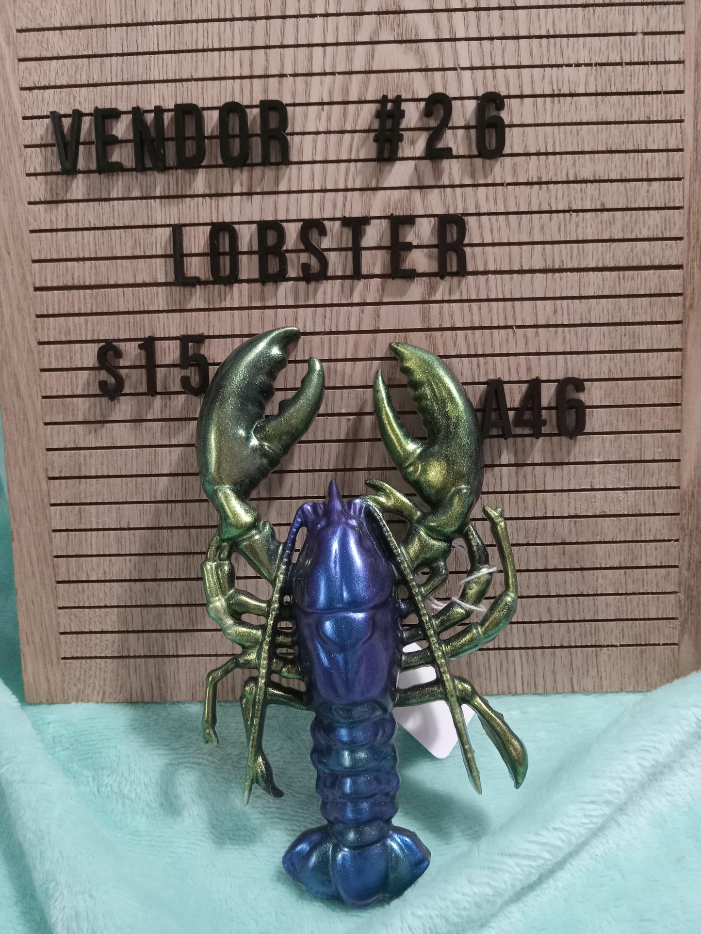 Purple color shift & green resin Lobster wall hanging