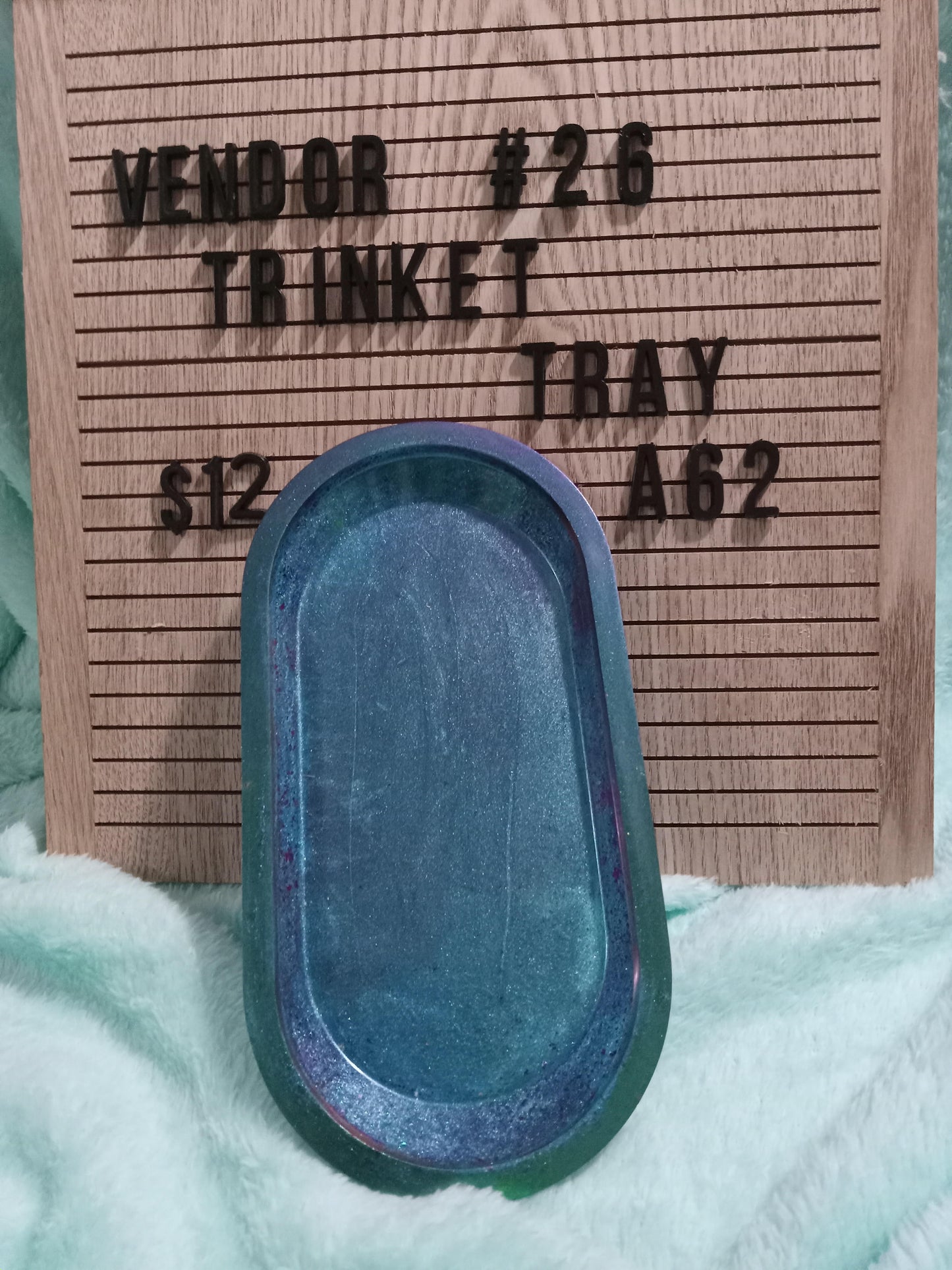 turquoise resin trinket tray