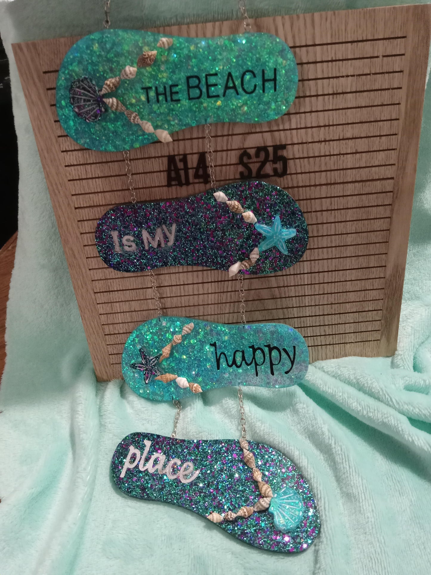 Beach Resin Sign