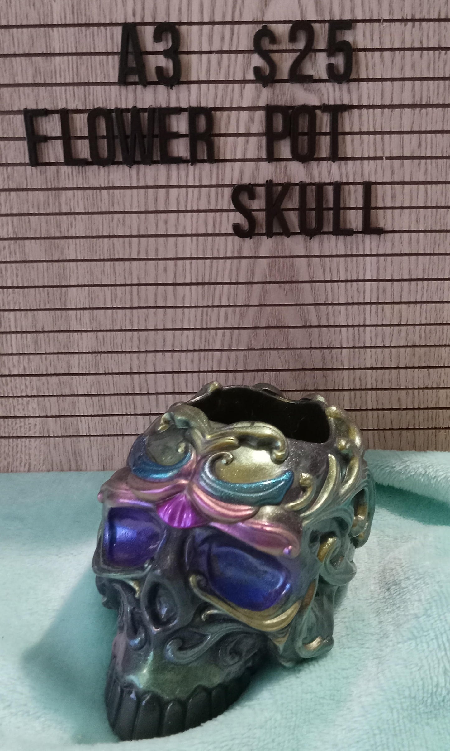 Resin Skull with Swirls