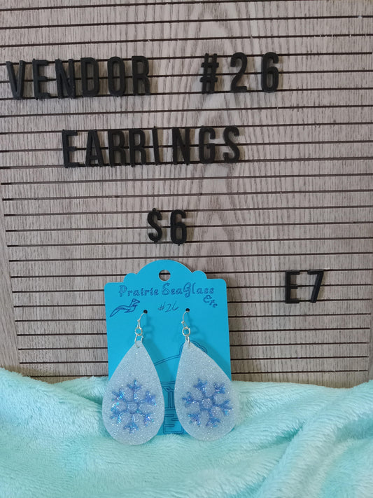 Teardrop Snowflake Earrings